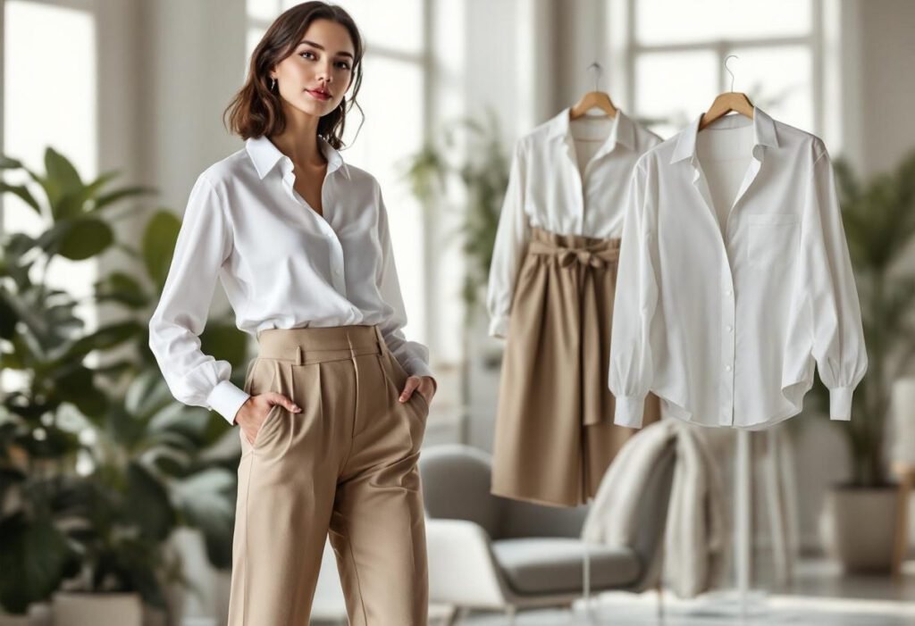 high waist trouser with shirt