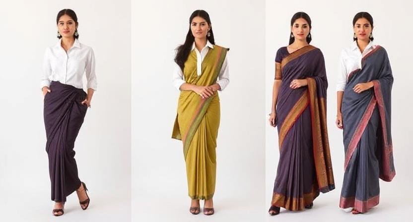 shirt style saree