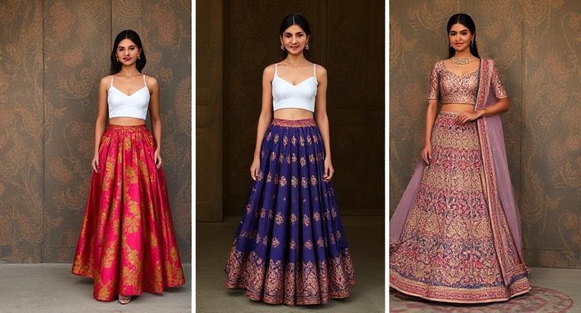Trendy Indo Western Outfits for Girls: Fusion Fashion at Its Best 7 skirt with crop top