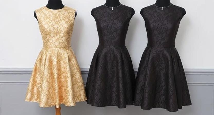 A line brocade mini dress