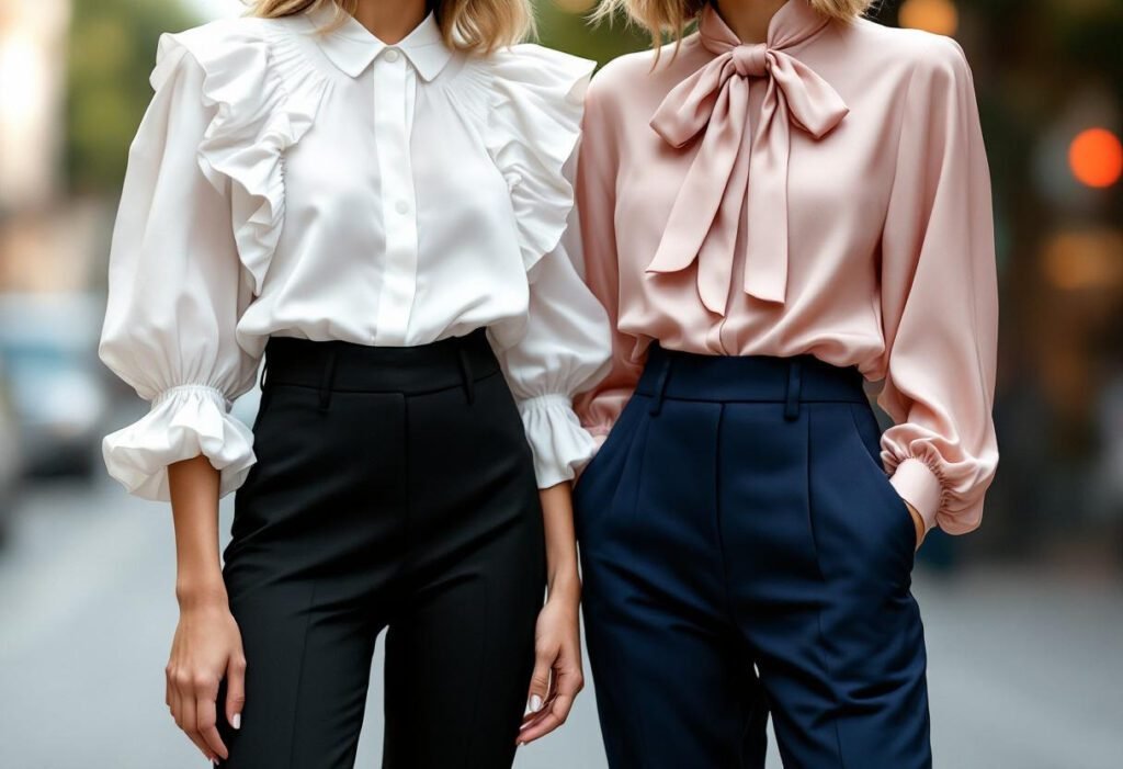blouse with tailored pant
