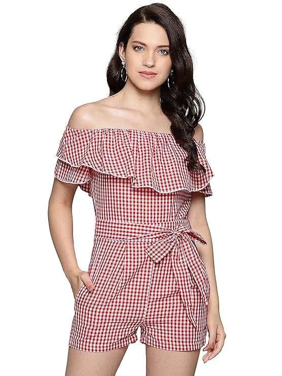 off shoulder short jumpsuit