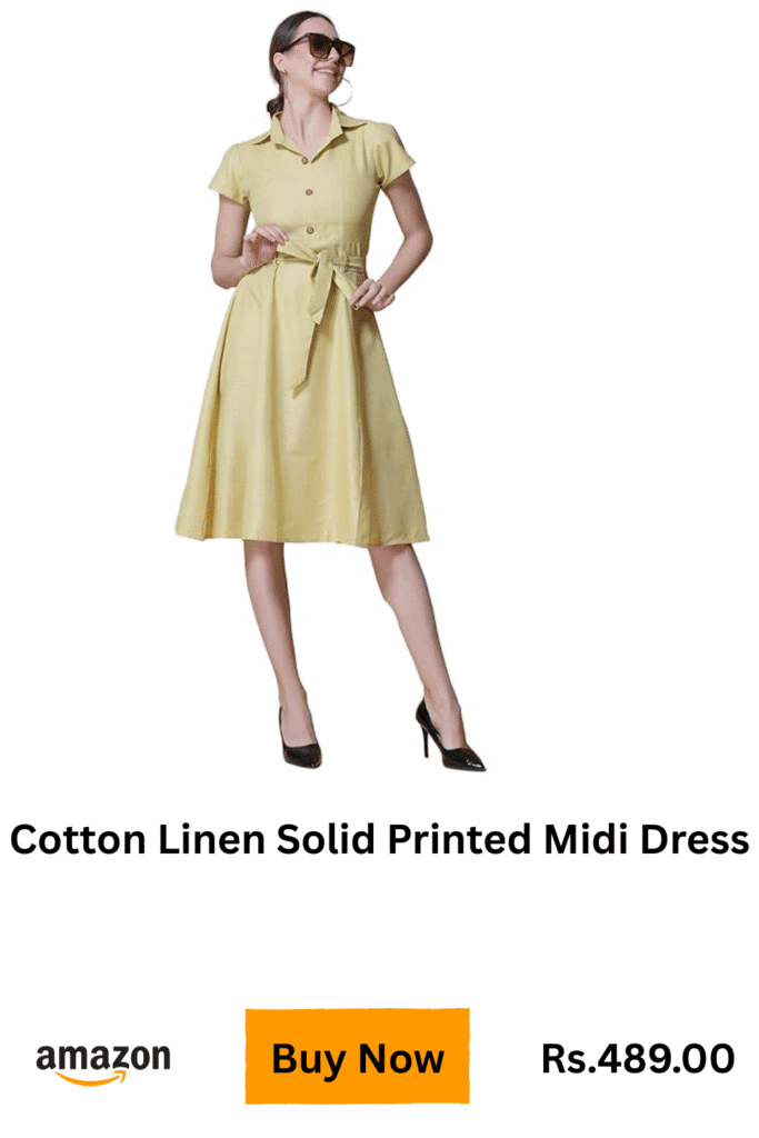 Polo Collar Neck Style Midi Tshirt Dress (6)
