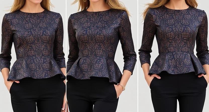 brocade peplum top