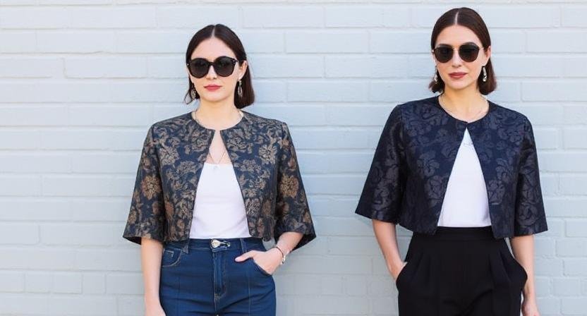 cropped brocade boleros