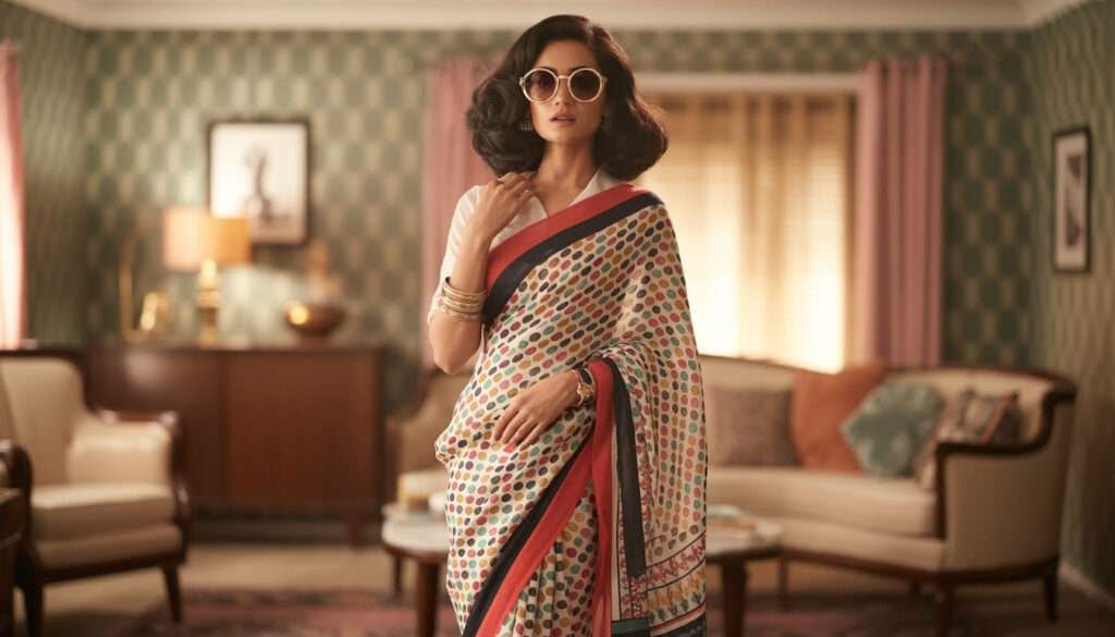 polka dot saree